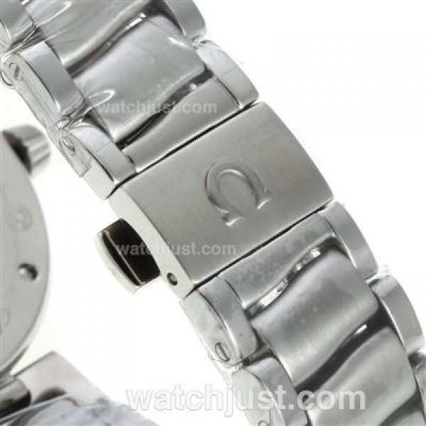 Omega Ladymatic Diamond Bezel with White Dial S/S-Sapphire Glass