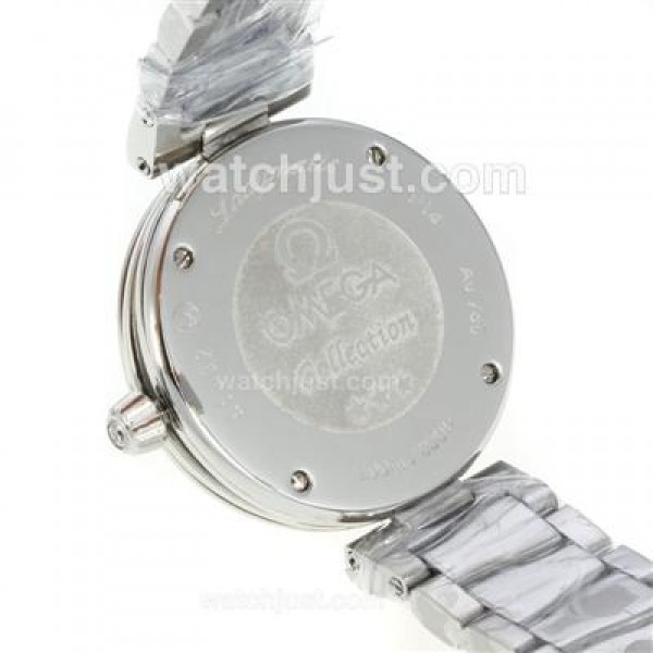 Omega Ladymatic Diamond Bezel with White Dial S/S-Sapphire Glass