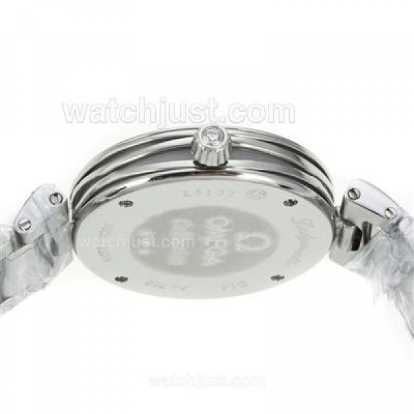 Omega Ladymatic Diamond Bezel with White Dial S/S-Sapphire Glass