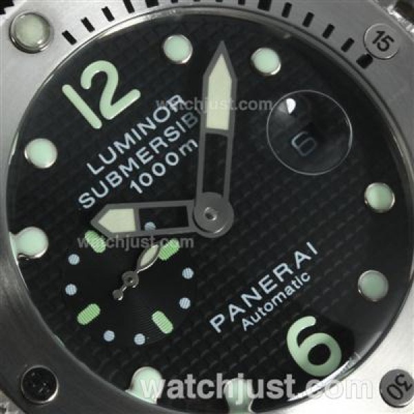Panerai Luminor Submersible Automatic with Black Carbon Fibre Style Dial-Same Chassis as ETA Version