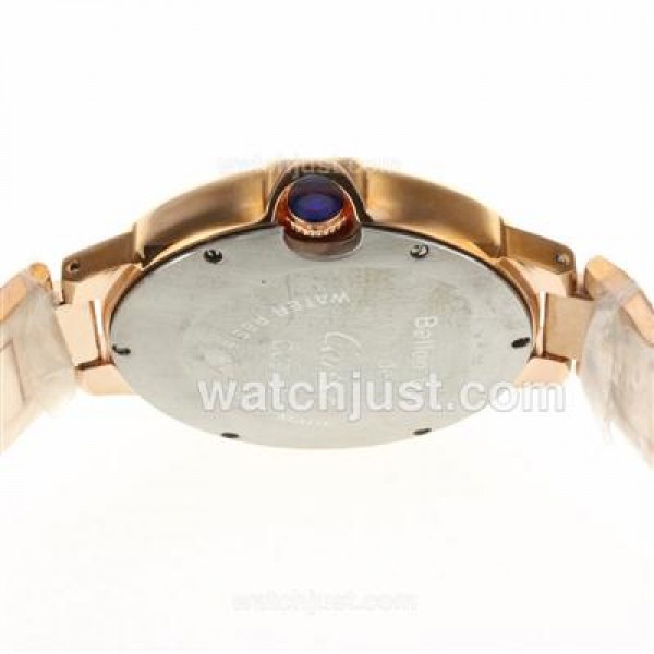 Cartier Ballon Bleu de Cartier Automatic Full Rose Gold with White Dial Man Size