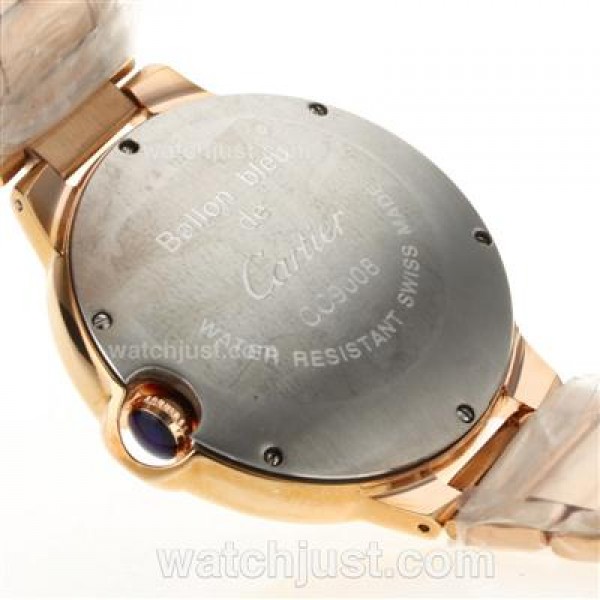 Cartier Ballon Bleu de Cartier Automatic Full Rose Gold with White Dial Man Size
