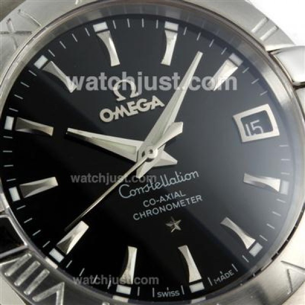 Omega Constellation Automatic Stick Markers with Black Dial S/S-18K Plated Gold Movement