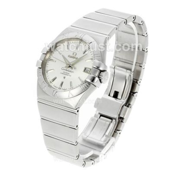 Omega Constellation Automatic Stick Markers with White Dial S/S-18K Plated Gold Movement