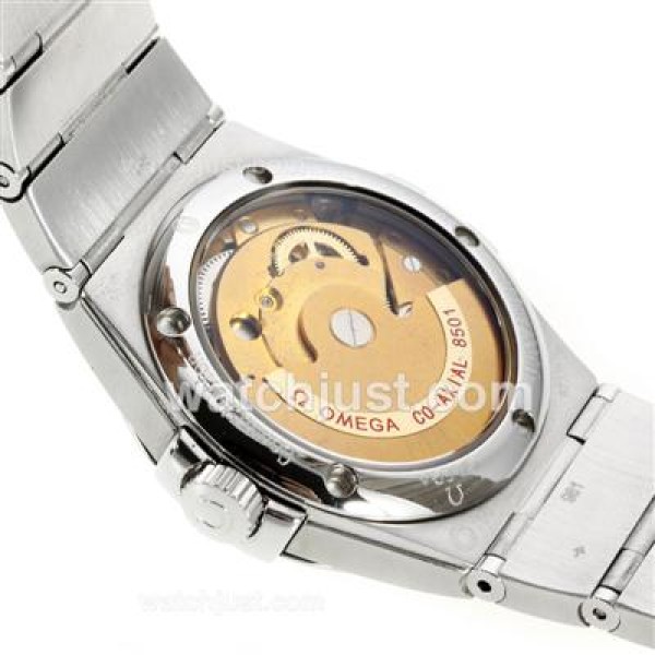 Omega Constellation Automatic Stick Markers with White Dial S/S-18K Plated Gold Movement