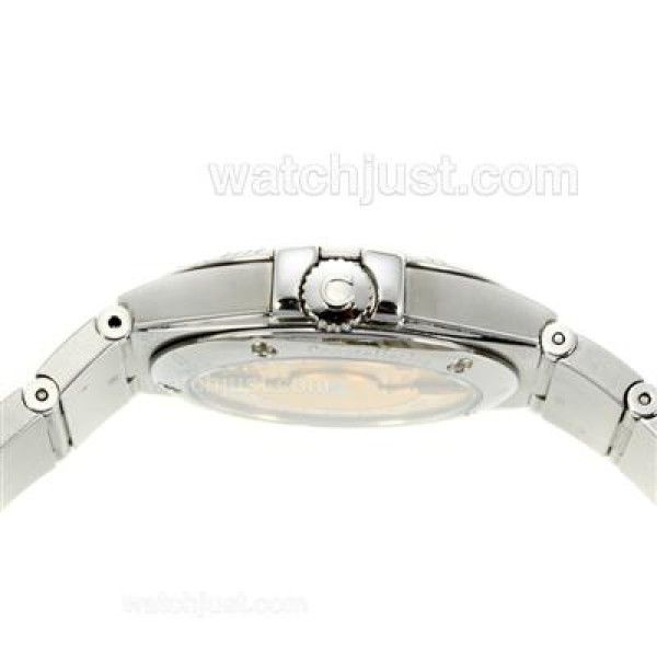 Omega Constellation Automatic Stick Markers with White Dial S/S-18K Plated Gold Movement