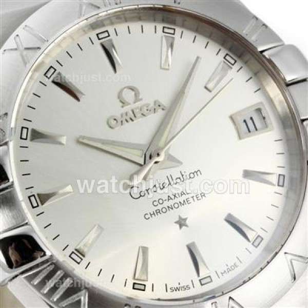 Omega Constellation Automatic Stick Markers with White Dial S/S-18K Plated Gold Movement