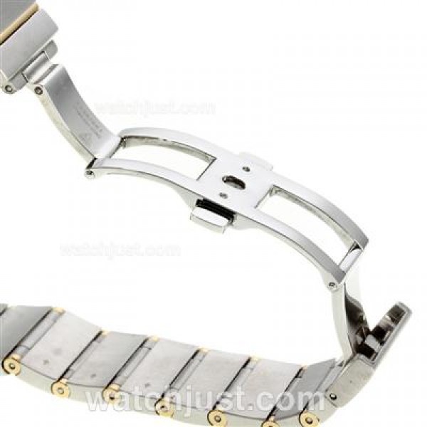 Omega Constellation Automatic Two Tone Diamond Bezel with Golden Dial-18K Plated Gold Movement