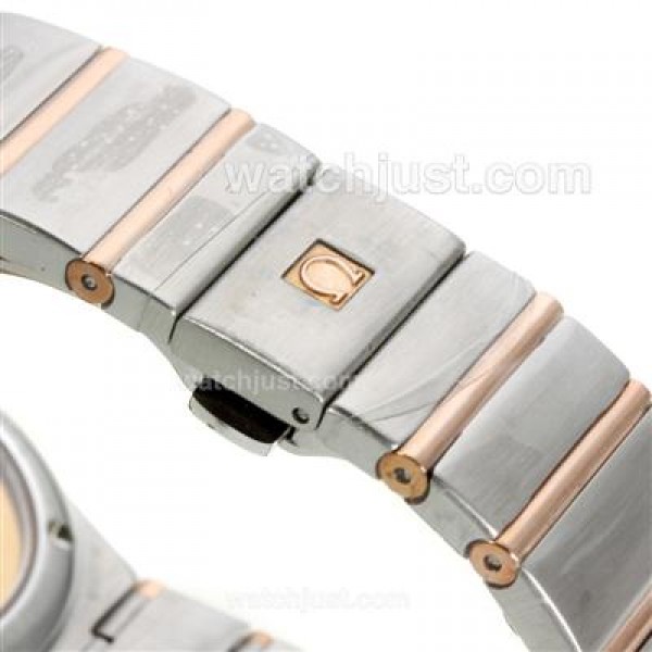 Omega Constellation Automatic Two Tone Diamond Markers with Black Dial-18K Plated Gold Movement