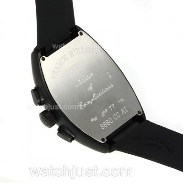 Franck Muller Casablanca Working Chronograph PVD Case with Black Dial-Rubber Strap