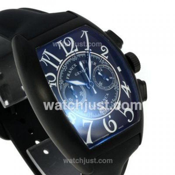 Franck Muller Casablanca Working Chronograph PVD Case with Black Dial-Rubber Strap