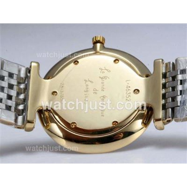 Longines La Grande Classique Swiss ETA Movement Two Tone with Diamond Bezel-White Dial Couple Watch