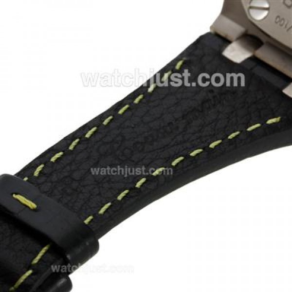 UK Perfect Replica Audemars Piguet Royal Oak Offshore Chronograph Swiss Valjoux 7750 Movement with Black Dial-Leather Strap