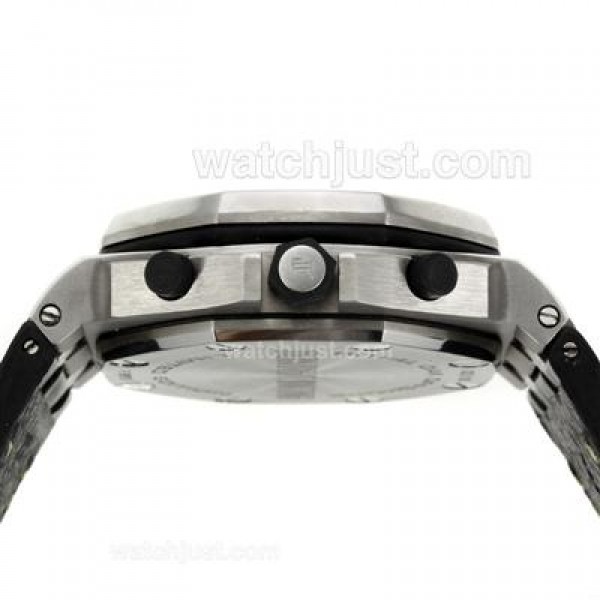 UK Perfect Replica Audemars Piguet Royal Oak Offshore Chronograph Swiss Valjoux 7750 Movement with Black Dial-Leather Strap