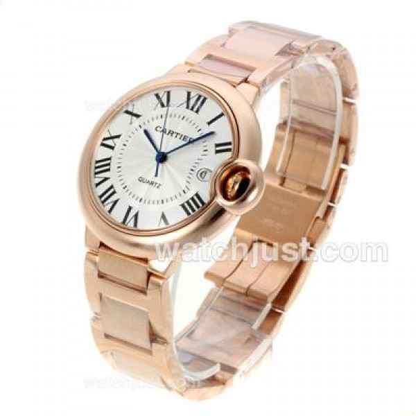 Cartier Ballon bleu de Cartier Full Rose Gold with White Dial-Sapphire Glass