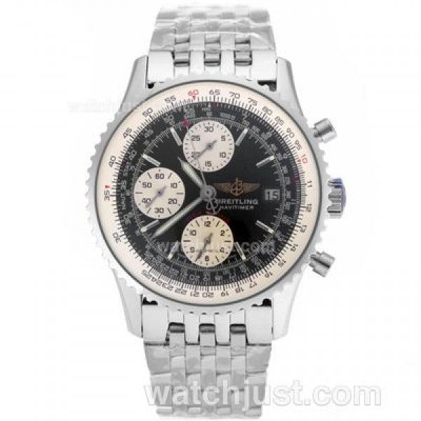Breitling Navitimer Chronograph Swiss Valjoux 7750 Movement with Black Dial