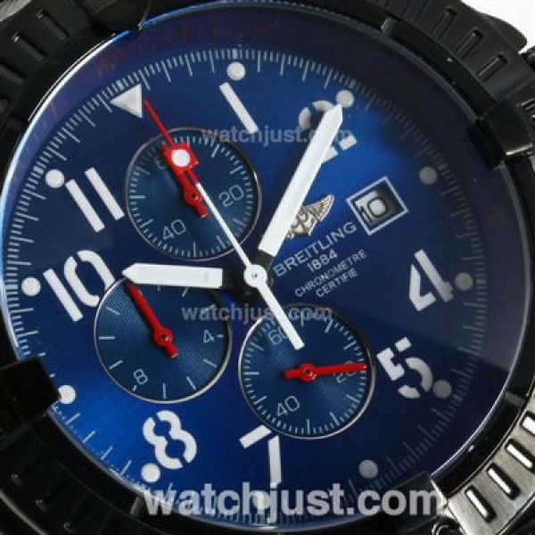 Breitling Chrono Avenger Working Chronograph Full PVD with Blue Dial