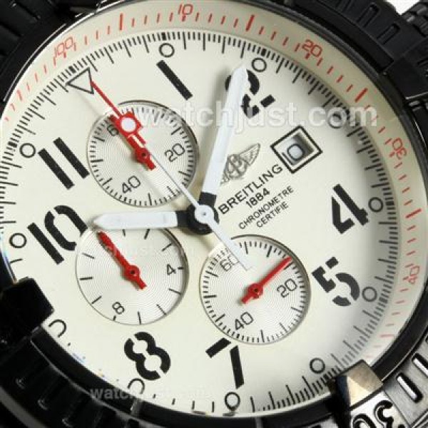 Breitling Chrono Avenger Working Chronograph Full PVD with White Dial