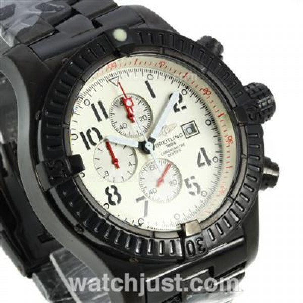 Breitling Chrono Avenger Working Chronograph Full PVD with White Dial