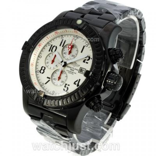 Breitling Chrono Avenger Working Chronograph Full PVD with White Dial