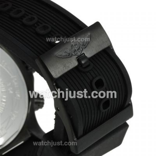 Breitling Chrono Avenger Working Chronograph PVD Case with Black Dial-Rubber Strap