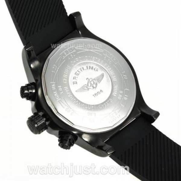 Breitling Chrono Avenger Working Chronograph PVD Case with Black Dial-Rubber Strap