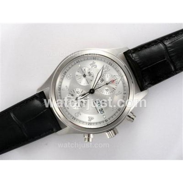 IWC Fliegeruhr Chronograph Swiss Valjoux 7750 Movement with White Dial