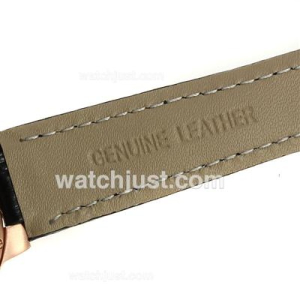 Cartier Ballon bleu de Cartier Rose Gold Case with MOP Dial-Black Leather Strap-Sapphire Glass