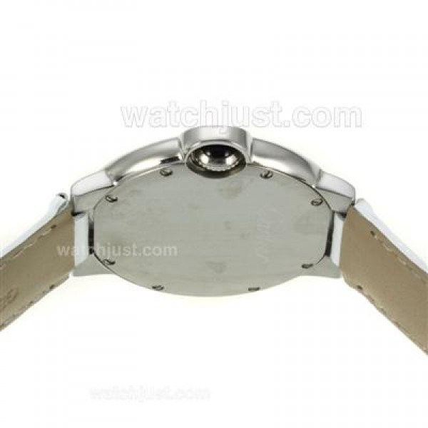 Cartier Ballon bleu de Cartier with MOP Dial-White Leather Strap-Sapphire Glass