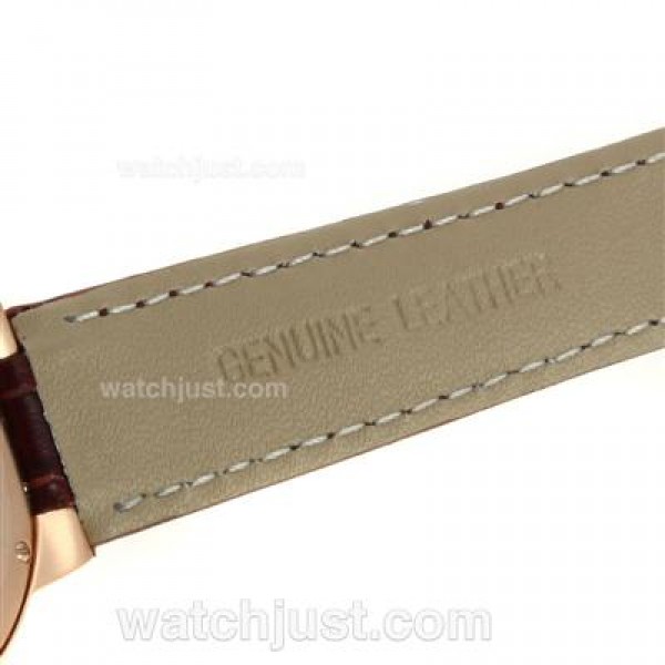Cartier Ballon bleu de Cartier Rose Gold Case with MOP Dial-Brown Leather Strap-Sapphire Glass
