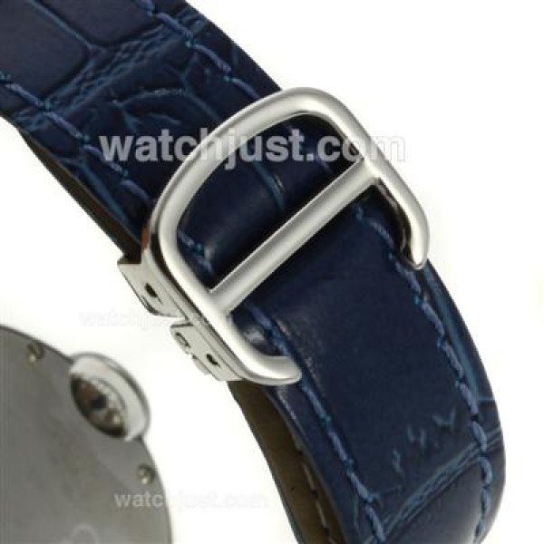 Cartier Ballon bleu de Cartier with MOP Dial-Blue Leather Strap-Sapphire Glass