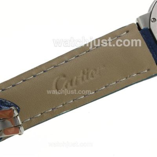 Cartier Ballon bleu de Cartier with MOP Dial-Blue Leather Strap-Sapphire Glass
