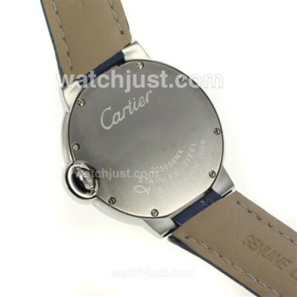 Cartier Ballon bleu de Cartier with MOP Dial-Blue Leather Strap-Sapphire Glass