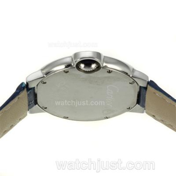 Cartier Ballon bleu de Cartier with MOP Dial-Blue Leather Strap-Sapphire Glass