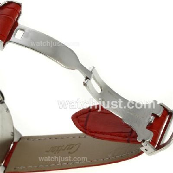 Cartier Ballon bleu de Cartier with MOP Dial-Red Leather Strap-Sapphire Glass