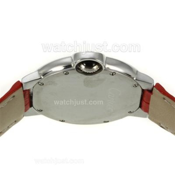 Cartier Ballon bleu de Cartier with MOP Dial-Red Leather Strap-Sapphire Glass