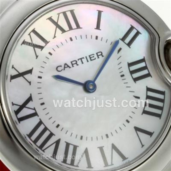 Cartier Ballon bleu de Cartier with MOP Dial-Red Leather Strap-Sapphire Glass