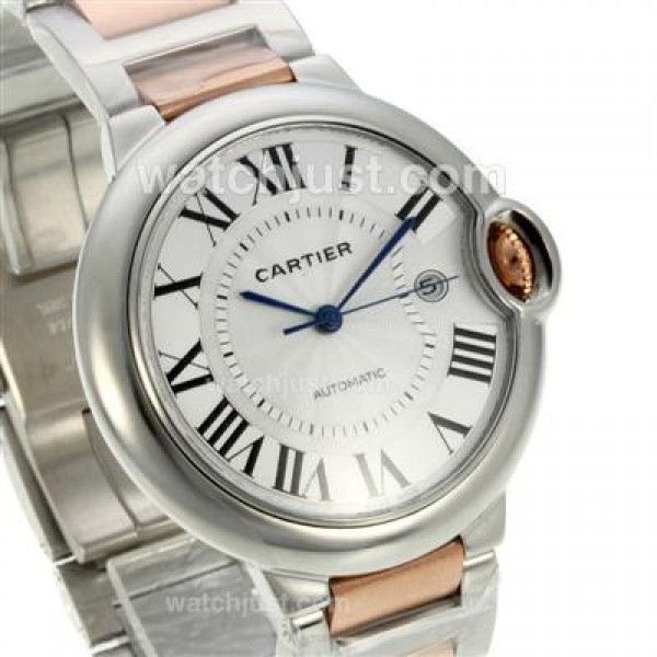 Cartier Ballon bleu de Cartier Two Tone Automatic with White Dial-Sapphire Glass