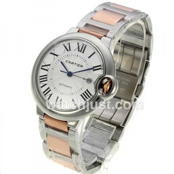 Cartier Ballon bleu de Cartier Two Tone Automatic with White Dial-Sapphire Glass