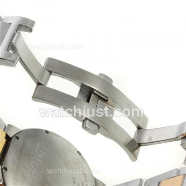 Cartier Ballon bleu de Cartier Two Tone Automatic Roman Markers with White Dial-Sapphire Glass