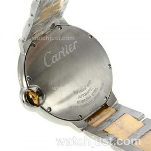 Cartier Ballon bleu de Cartier Two Tone Automatic Roman Markers with White Dial-Sapphire Glass