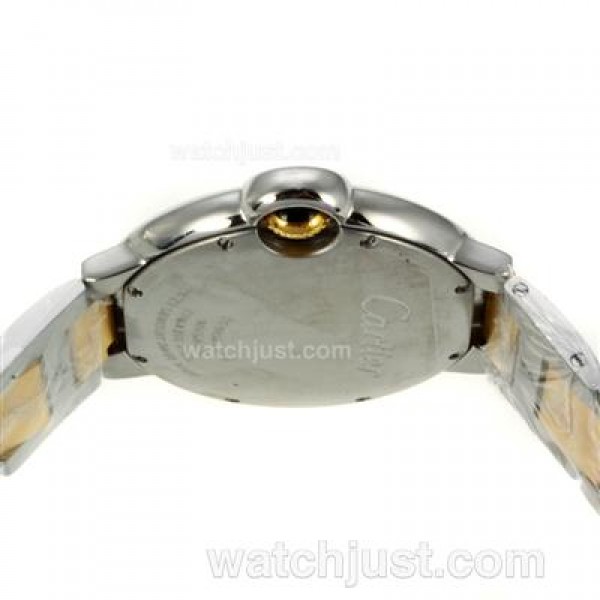 Cartier Ballon bleu de Cartier Two Tone Automatic Roman Markers with White Dial-Sapphire Glass