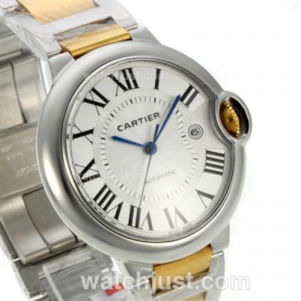 Cartier Ballon bleu de Cartier Two Tone Automatic Roman Markers with White Dial-Sapphire Glass