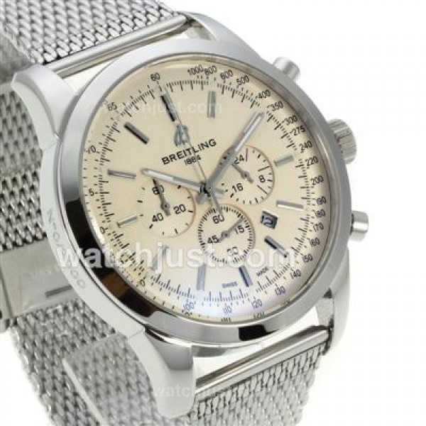 Breitling Transocean Working Chronograph with Beige Dial S/S