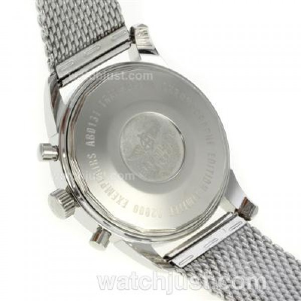 Breitling Transocean Working Chronograph with Blue Dial S/S
