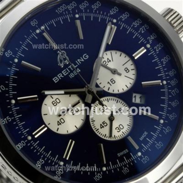 Breitling Transocean Working Chronograph with Blue Dial S/S