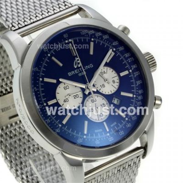 Breitling Transocean Working Chronograph with Blue Dial S/S