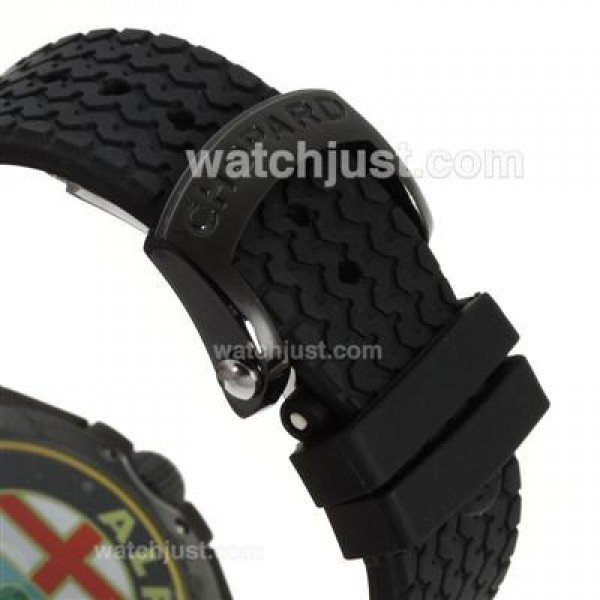 Chopard Gran Turismo XL Alfa Romeo Working Chronograph PVD Case with White Dial-Rubber Strap