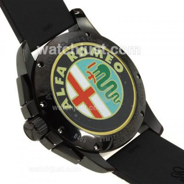 Chopard Gran Turismo XL Alfa Romeo Working Chronograph PVD Case with White Dial-Rubber Strap