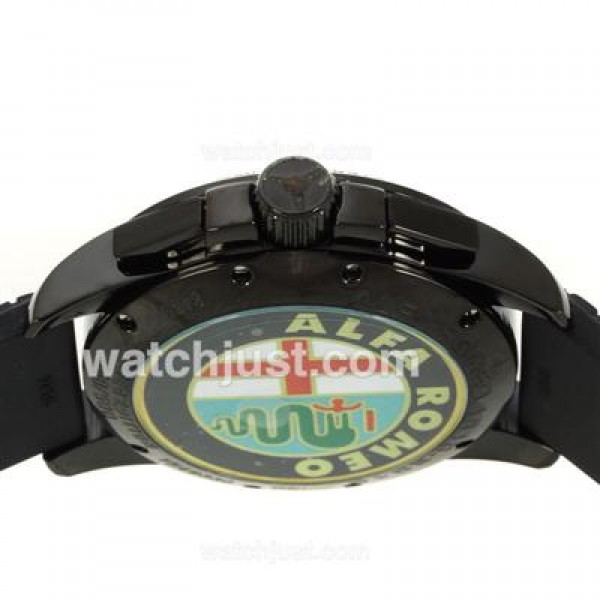 Chopard Gran Turismo XL Alfa Romeo Working Chronograph PVD Case with White Dial-Rubber Strap